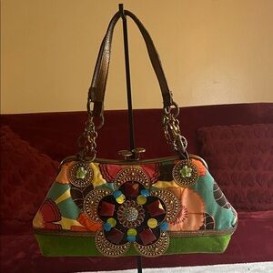 Mary Frances Floral Patchwork Shoulder Bag